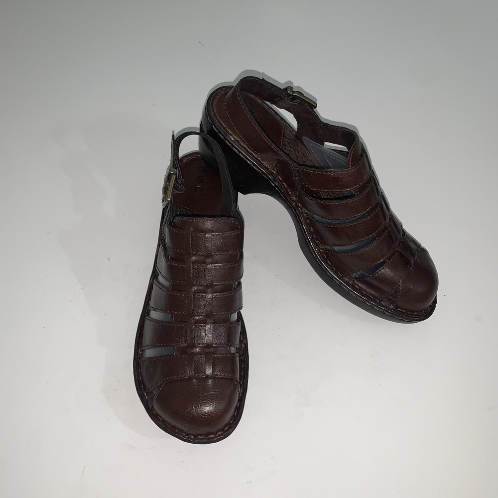 B.O.C Sandals Womens Size 10 Brown Synthetic Fisherman Wedge Comfort Shoes